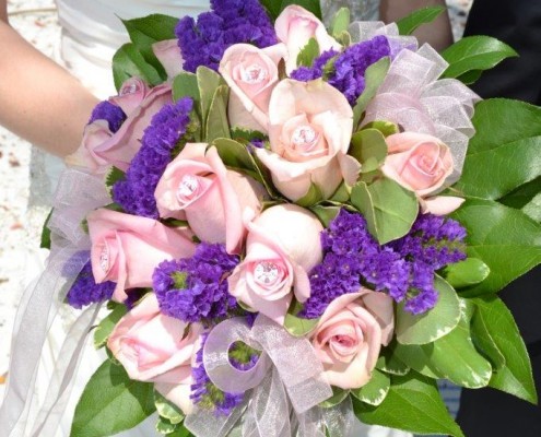 Brautstrauß lila rosa
