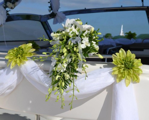 Brautstrauß grün weiß
