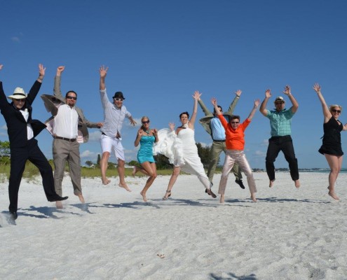 Hochzeitsgäste Strand